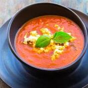 2-Tomato soup with fresh basil and coconut milk