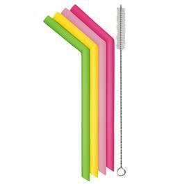 Reusable silicone straws for smoothies