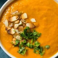 Sweet potato with coconut milk soup