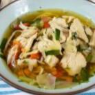 Soupe au poulet thai avec pois chiches